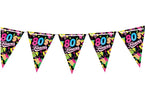 guirlande 10 fanions 30x20cm motif années 80''s forever 3m