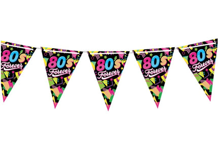guirlande 10 fanions 30x20cm motif années 80''s forever 3m