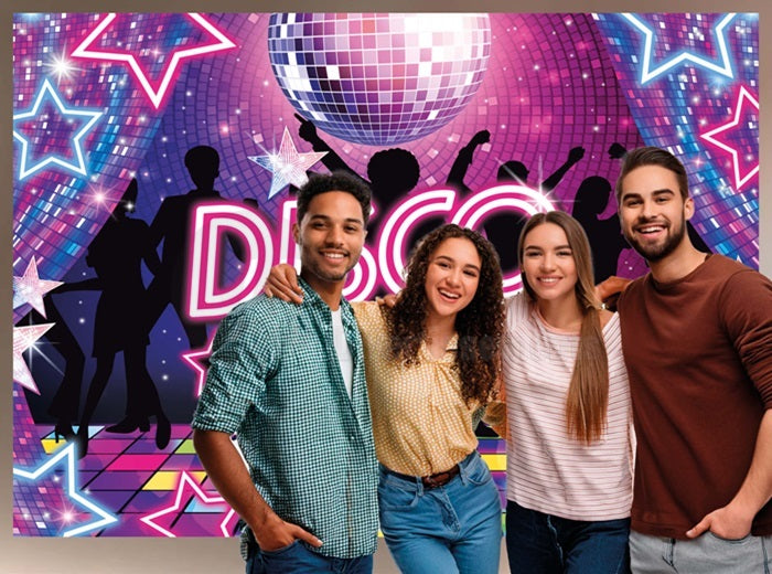 mur d''image photocall tissu disco fever 2.2x1.5m