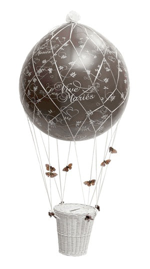 montgolfière vive les mariés chocolat & blanc