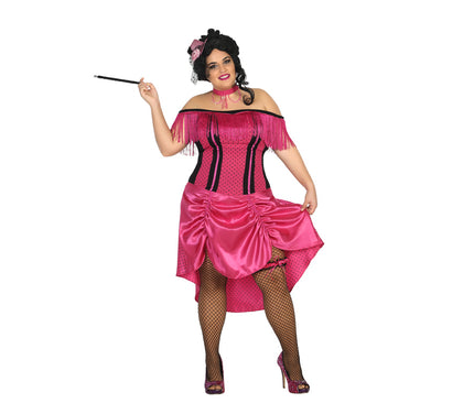 déguisement femme cabaret rose taille xl