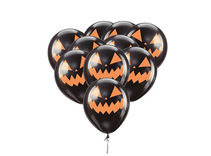 lot de 10 ballons de fête halloween motif citrouille noire 30cm