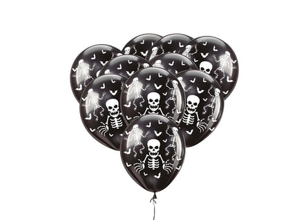 lot de 10 ballons de fête halloween motif squelettes noir 30cm