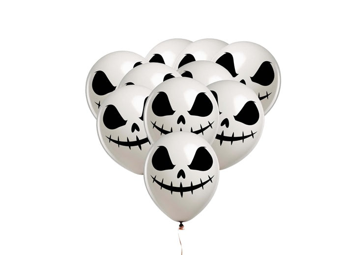lot de 10 ballons de fête halloween motif fantôme blanc 30cm