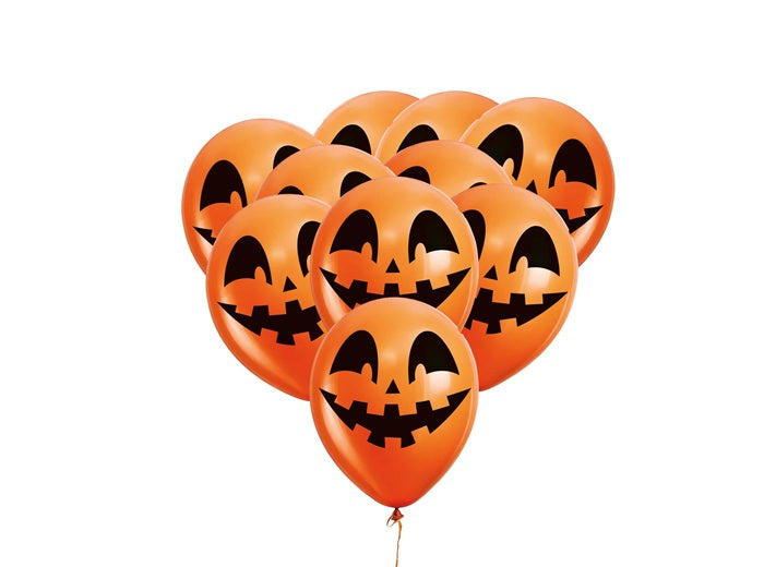 lot de 10 ballons de fête halloween motif citrouille orange 30cm