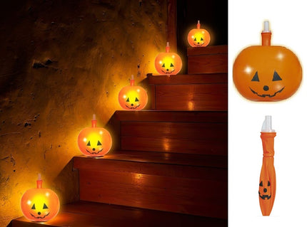 lot de 5 ballons led lumineux citrouille orange 22x18cm