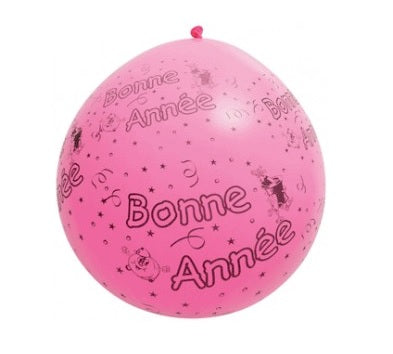 ballon géant bonne annee rose 1m