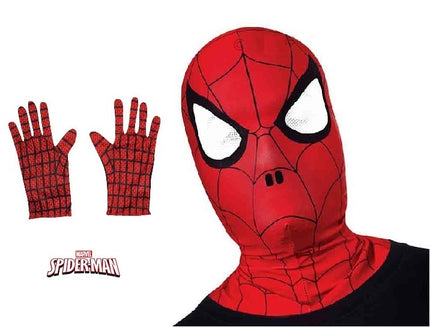 kit accessoires cagoule + gants spiderman™ adulte 3pcs