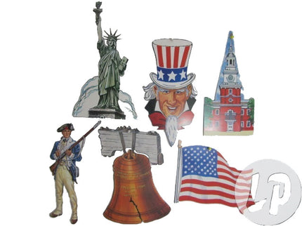 lot de 6 panneaux décoration usa 40cm
