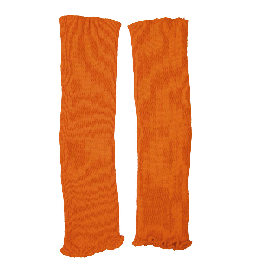MANCHETTES/GUETRES TRICOT ORANGE FLUO X2
