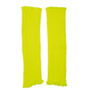 MANCHETTES/GUETRES TRICOT JAUNE FLUO X2