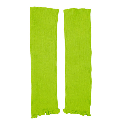 MANCHETTES/GUETRES TRICOT VERT FLUO X2