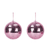 BOULE DISCO PINK 10CM x2