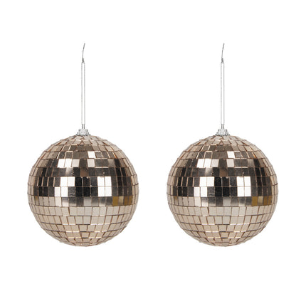 BOULE DISCO ROSE GOLD 10CM x2