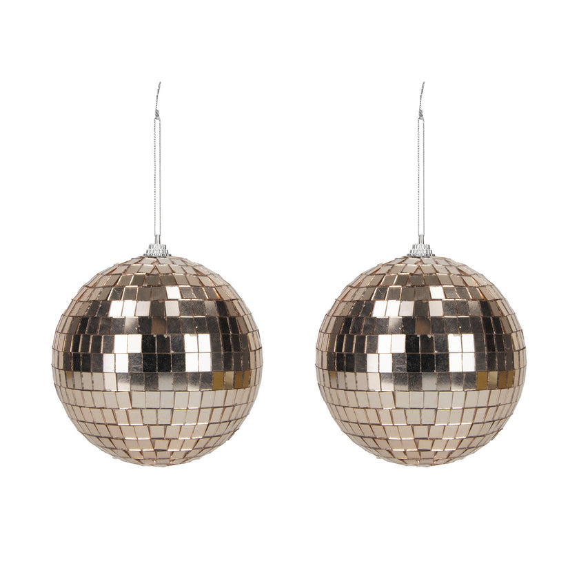 BOULE DISCO ROSE GOLD 10CM x2