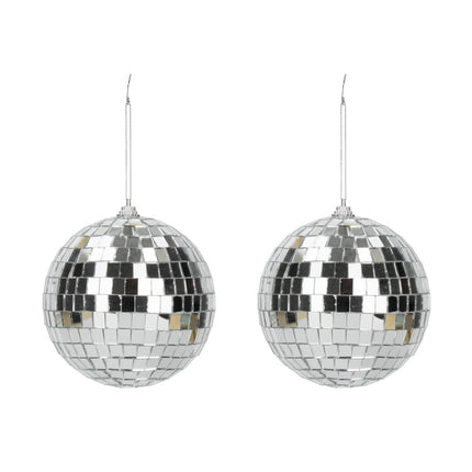 BOULE DISCO SILVER 10CM x2