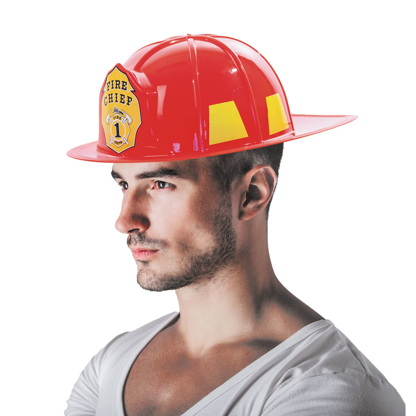 CASQUE POMPIER US ROUGE