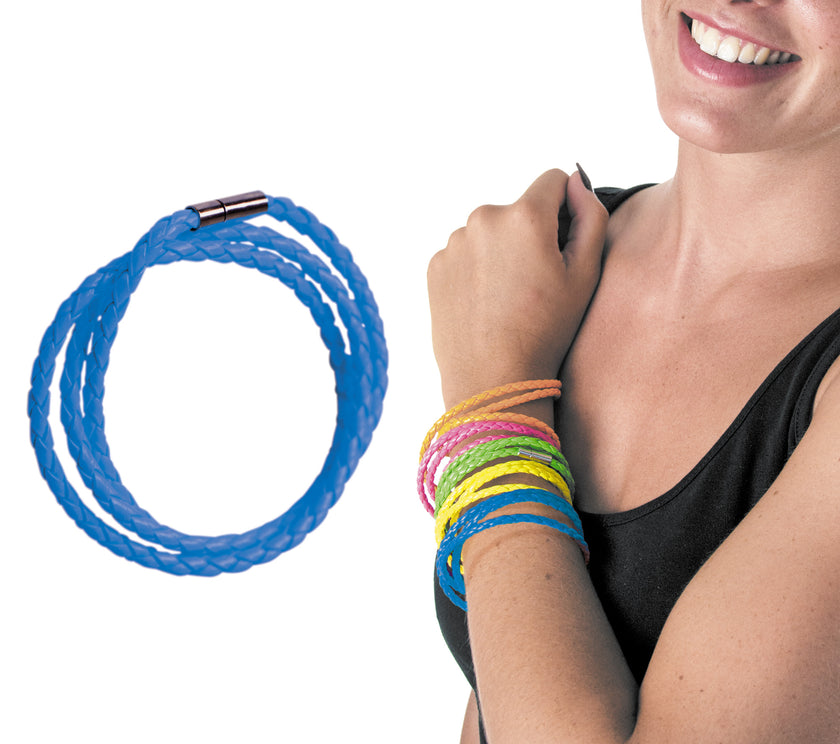 BRACELET TRESSE NEON BLEU