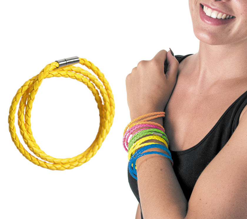 BRACELET TRESSE NEON JAUNE