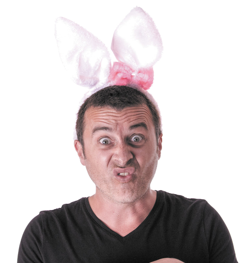 SERRE TETE LAPIN AVEC NOEUD ROSE