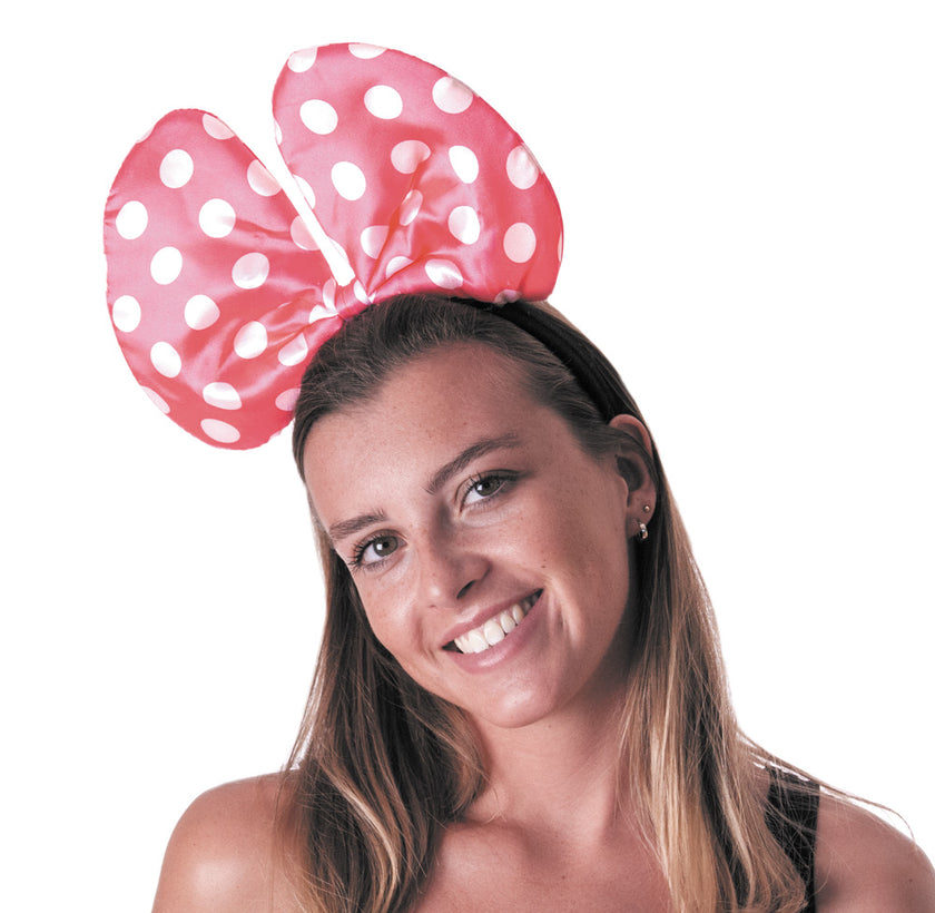 SERRE TETE GROS NOEUD ROSE