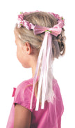 COURONNE FLEUR ROSE AVEC RUBAN