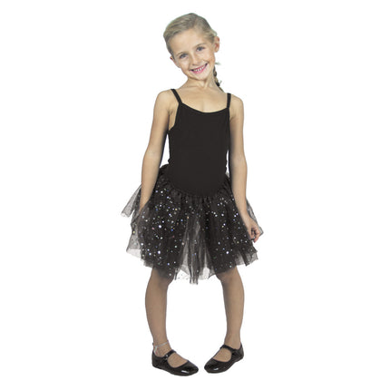 TUTU NOIR FEE AVEC ETOILES HOLOGRAMME 6-8 ANS