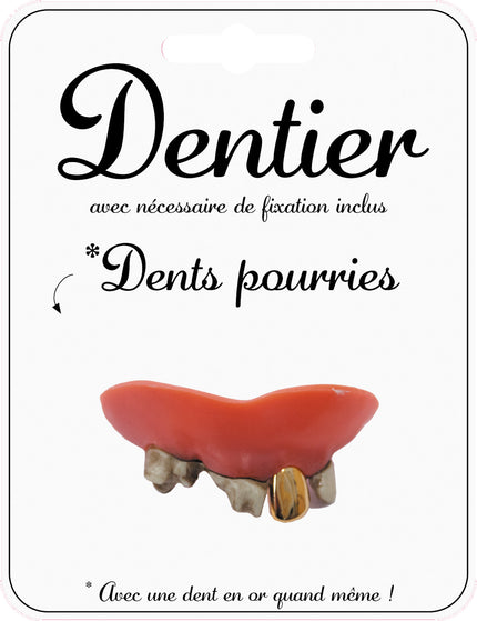 DENTIER DENTS POURRIES+OR (nécessaire de fixation inclus)