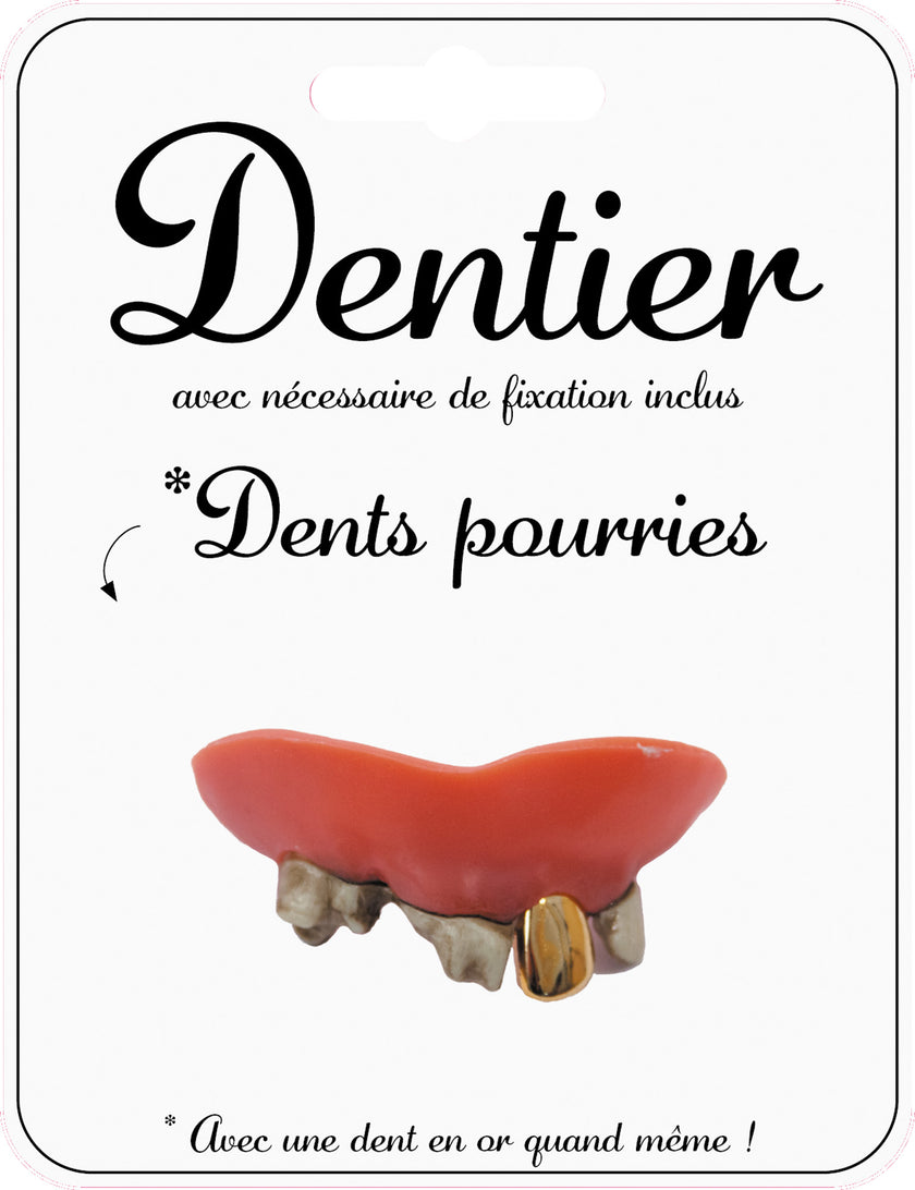 DENTIER DENTS POURRIES+OR (nécessaire de fixation inclus)