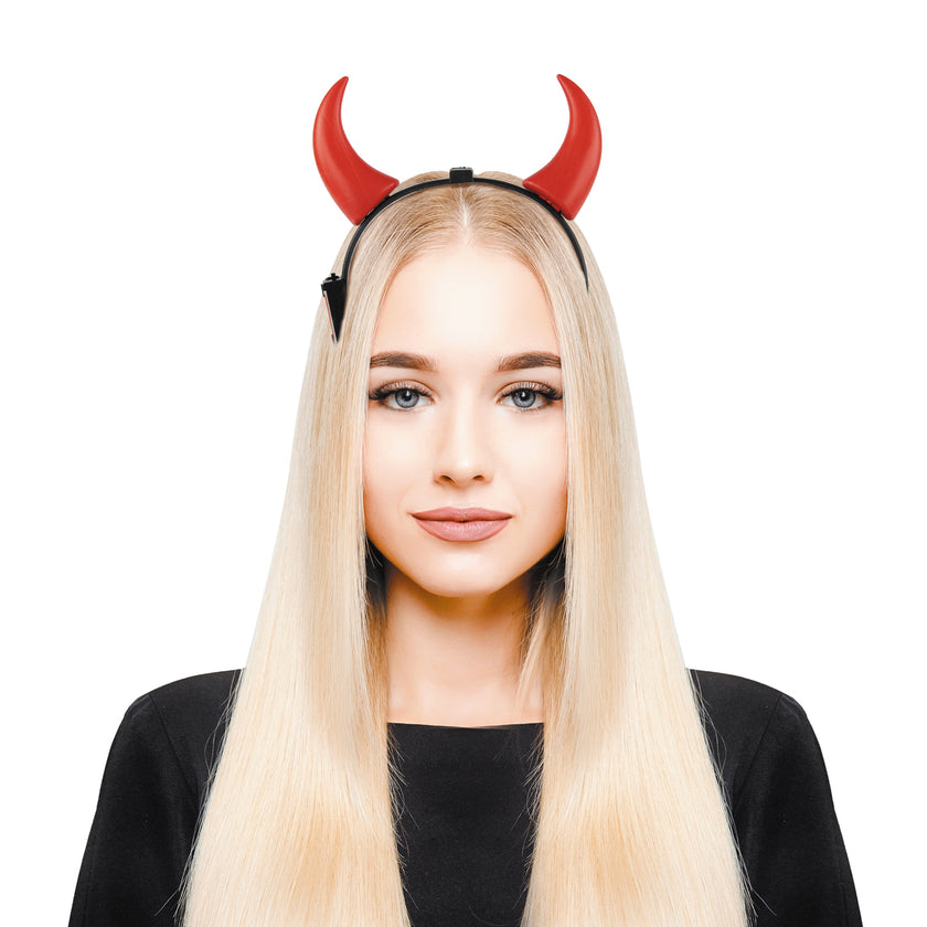 SERRE TÊTE CORNE DIABLE ROUGE LUMINEUX