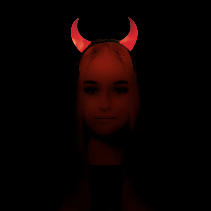 SERRE TÊTE CORNE DIABLE ROUGE LUMINEUX