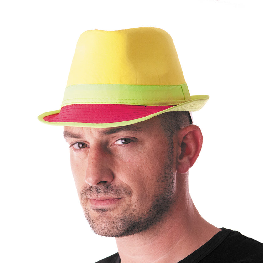 CHAPEAU TRILBY NEON JAUNE