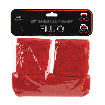 SET BANDEAU ET POIGNETS EPONGE ROUGE