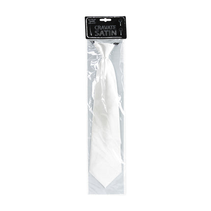 CRAVATE SATIN BLANCHE A ZIP