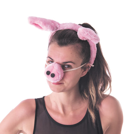 SET COCHON (SERRE TÊTE ET NEZ) PELUCHE