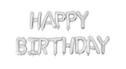 BALLONS MYLAR HAPPY BIRTHDAY ARGENT