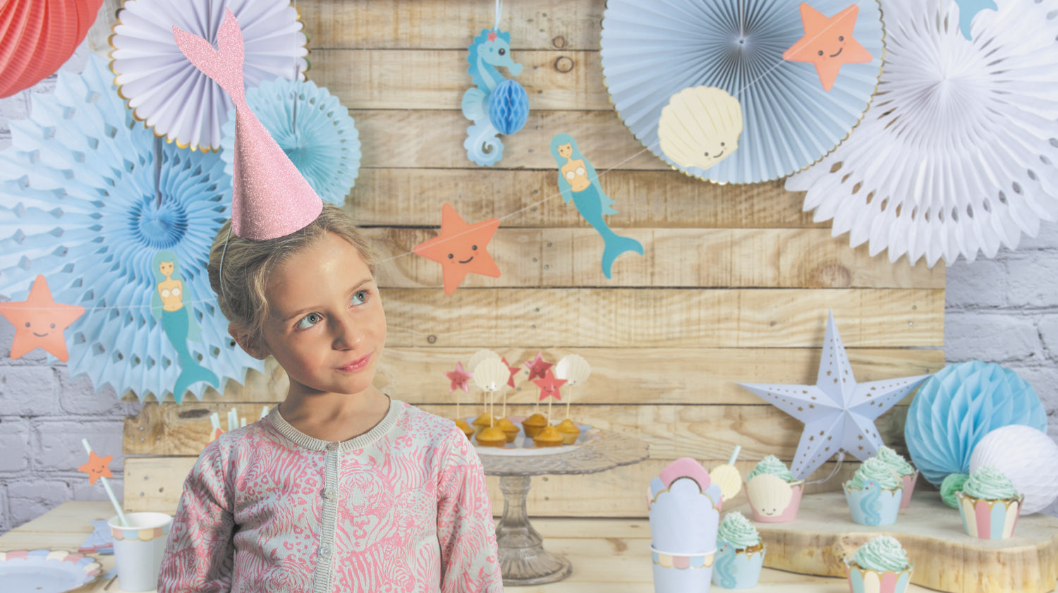 SET DE 6 CHAPEAUX SIRENE PAILLETES