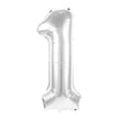 BALLON MYLAR CHIFFRE 1 ARGENT 36CM