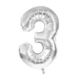 BALLON MYLAR CHIFFRE 3 ARGENT 36CM