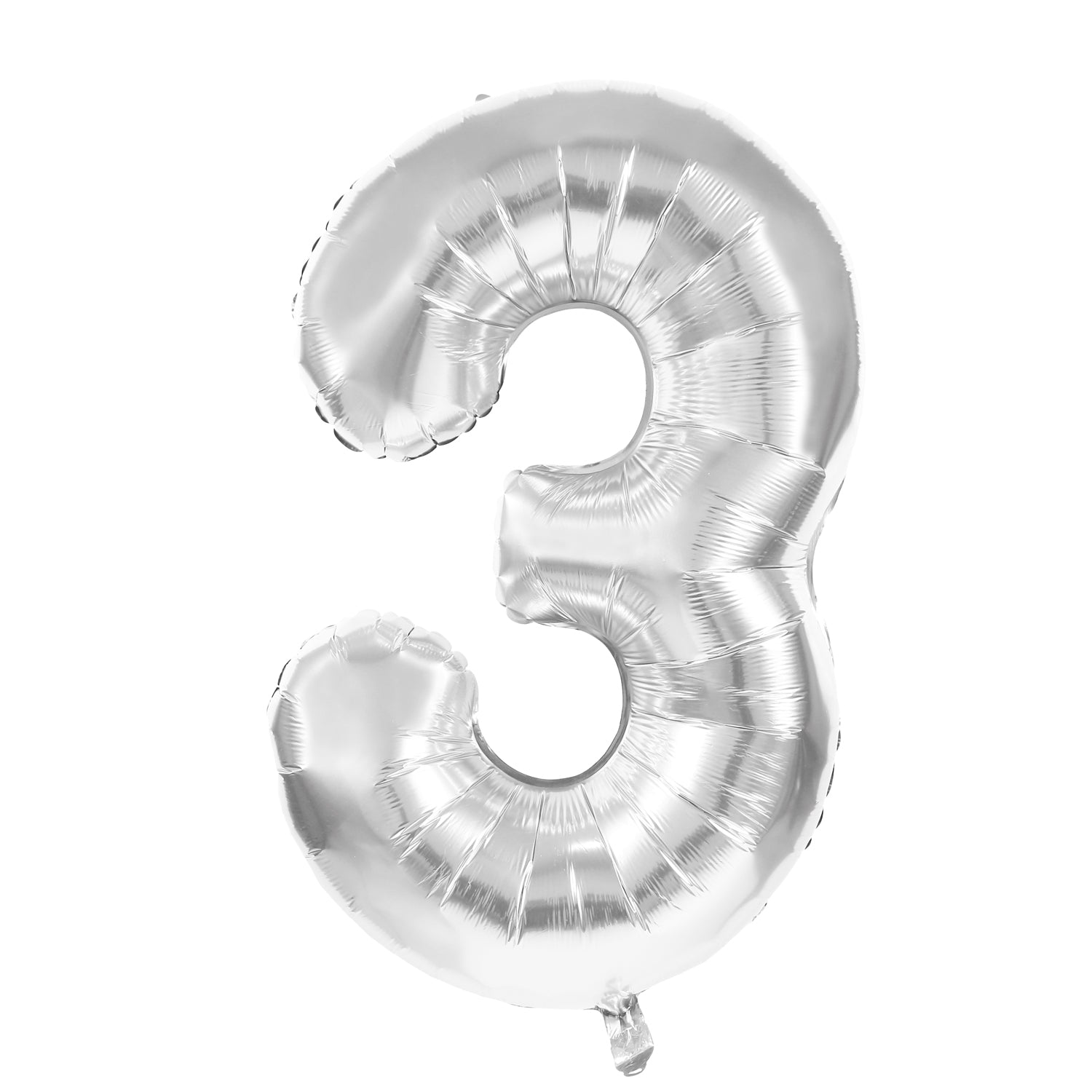 BALLON MYLAR CHIFFRE 3 ARGENT 36CM