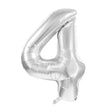 BALLON MYLAR CHIFFRE 4 ARGENT 36CM