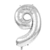 BALLON MYLAR CHIFFRE 9 ARGENT 36CM