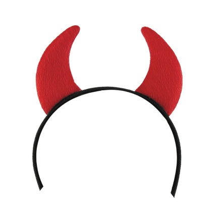SERRE TÊTE CORNE DIABLE ROUGE FEUTRINE