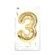 BALLON MYLAR CHIFFRE 3 OR 36CM