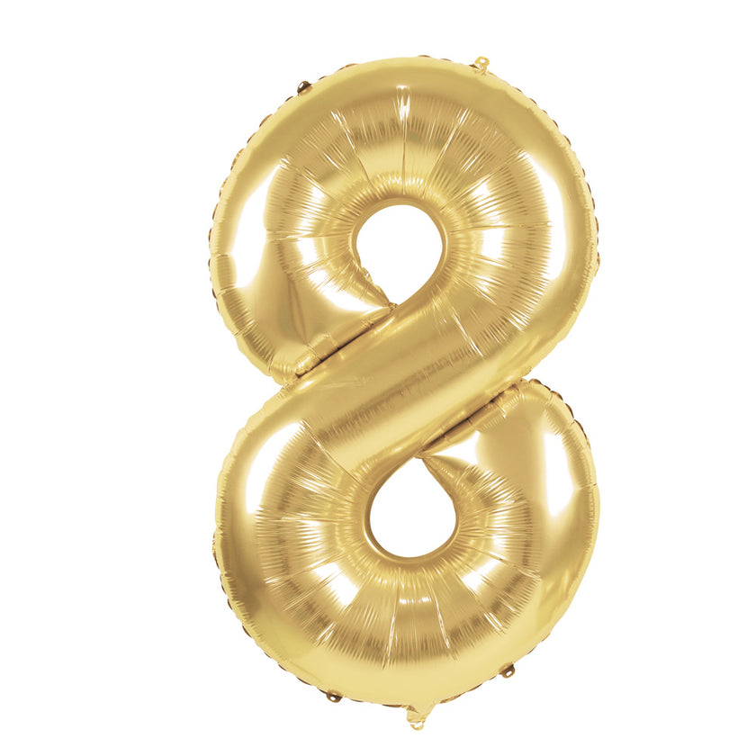 BALLON MYLAR CHIFFRE 8 OR 36CM