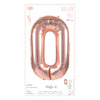 BALLON MYLAR CHIFFRE 0 ROSE GOLD 36CM