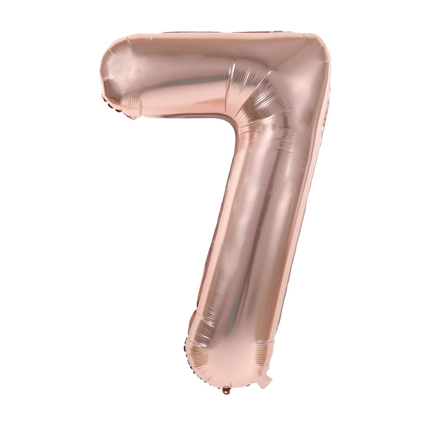 BALLON MYLAR CHIFFRE 7 ROSE GOLD 36CM