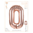 BALLON MYLAR CHIFFRE 0 ROSE GOLD 86CM