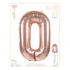 BALLON MYLAR CHIFFRE 0 ROSE GOLD 86CM