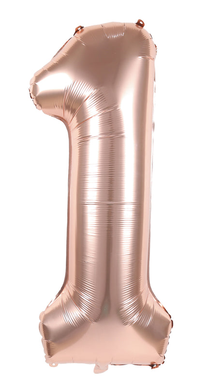 BALLON MYLAR CHIFFRE 1 ROSE GOLD 86CM